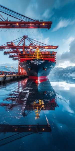 A large container ship